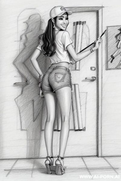 ((((cartoon)))) ((((image drawing pencil style))) (((full body shot))), (oíl skin body) , (hoop earrings), long, brunette pixie haircut, (sexy slut), (((most beautiful oriental woman ever smiling))), - ai-porn.ai on pornintellect.com