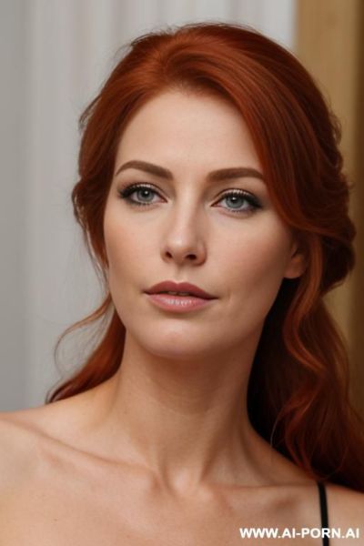 Femme, rousse, taches de rousseur sur le nez - ai-porn.ai on pornintellect.com