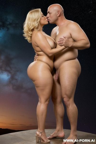 (( dominant bald hispanic male man god worshipped and loved by submissive timid fat chubby bulky mature mortal latina with saggy big fat round bouncy ass with cellulite and natural saggy big - ai-porn.ai on pornintellect.com