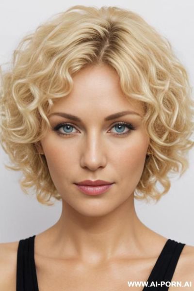 A naked short hair milf, front view, direct eye contact with viewer, white background. - ai-porn.ai on pornintellect.com