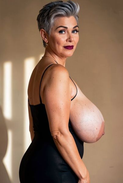 Hot granny with a short haircut and huge boobs gets totally naked - pornpics.com on pornintellect.com