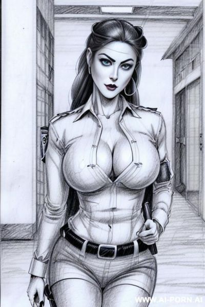 ((((closed up shot)))) ((((image comic-drawing pencil style)))) down level shot ((((landscape office)))) ((((security guard)))) ((((walking sexy pose)))) ((((shameless)))) ((((seductive gaze)))) ((((big eyes)))) - ai-porn.ai - Italy on pornintellect.com