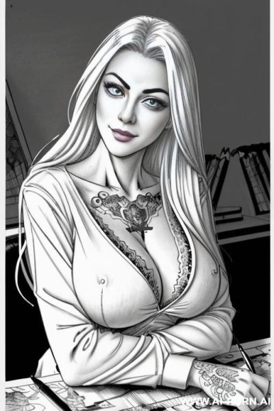 ((((mediun full body shot)))) ((((each panels a different pose sexy)))) ((((image comic-drawing pencil style)))) up level shot boobs in close up ((((landscape office)))) ((((office woman)))) ((((siting - ai-porn.ai - Italy on pornintellect.com