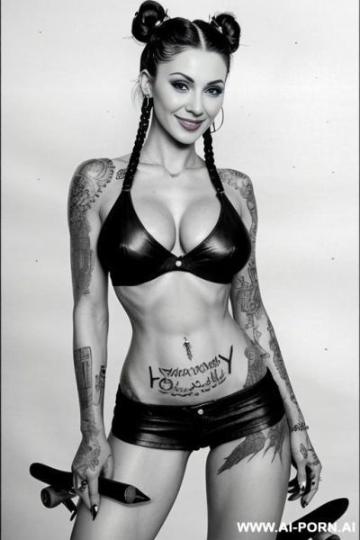 ((((at the street)))) ((((skate board)))) ((((image comic-drawing pencil drawing style)))) down level shot boobs in closedup, (((( gaze)))) pretty italian woman full lips smile bending over standing on - ai-porn.ai - Italy on pornintellect.com