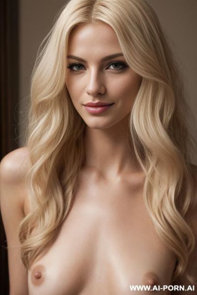 Great image, photorealistic, smle, pubes, straight wavy swept right part, body view, realistic hip size, makeup, proportionate but stocky body, totally naked. - ai-porn.ai on pornintellect.com