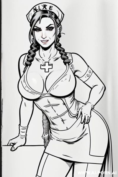 ((((image comic-drawing cartoon style)))) down level shot boobs in closedup ((((apocalyptic city)))) ((((killer nurse)))) ((((seductive gaze)))) pretty italian woman full lips smile shocked face bending - ai-porn.ai - Italy on pornintellect.com