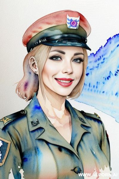 ((((mediun body short)))) ((((image comic-drawing water color style)))) down level shot boobs in closedup ((((sky landscape)))) ((((military woman))))) (((( smile)))) ((((huge eyes)))) (((( nose)))) - ai-porn.ai - Italy on pornintellect.com