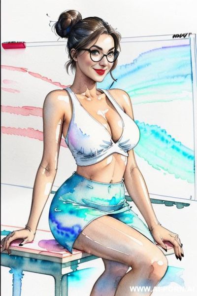 ((((mediun full body shot)))) ((((each panels a different pose sexy)))) ((((image comic-drawing water color style)))) up level shot boobs in close up ((((landscape office)))) ((((office woman)))) - ai-porn.ai - Italy on pornintellect.com