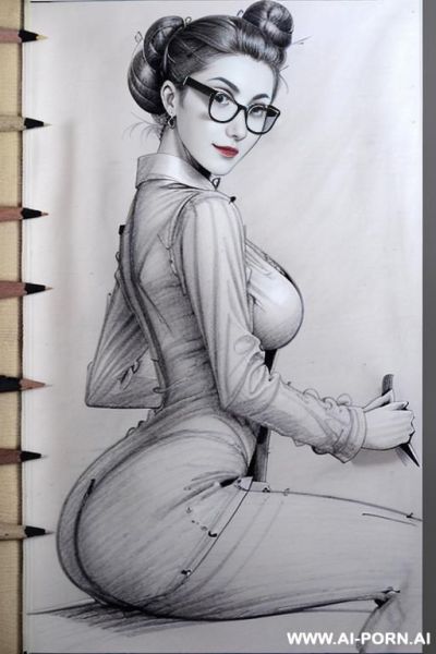((((mediun full body shot)))) ((((on different panels))) ((((each panel a different pose sexy)))) ((((image comic-drawing pencil style)))) down level shot boobs in closedup ((((landscape office)))) - ai-porn.ai - Italy on pornintellect.com