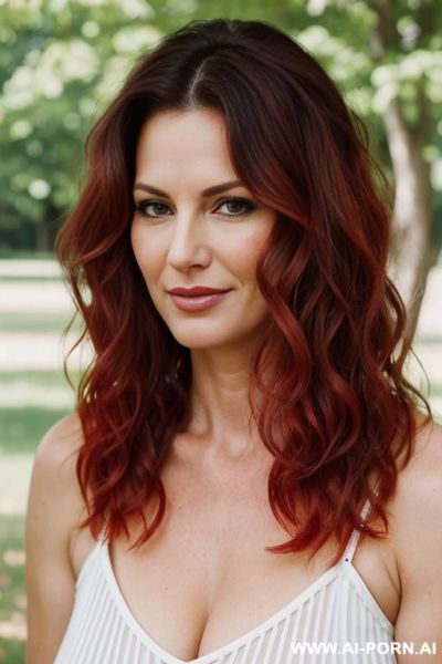 Suburban mom, close up, at a picnic - ai-porn.ai on pornintellect.com