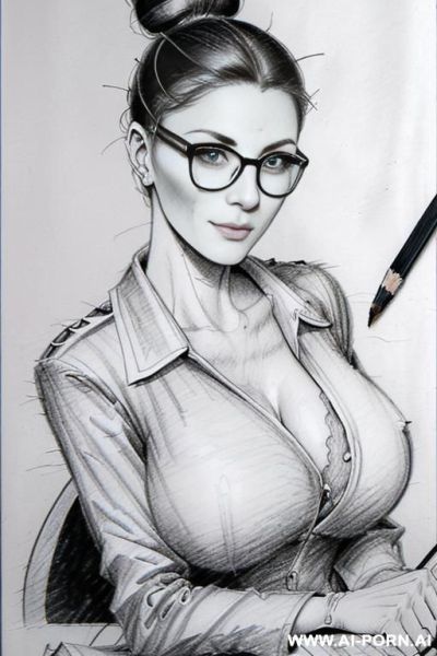 ((((in panels))) ((((each panel a different pose sexy)))) ((((image comic-drawing pencil style)))) down level shot boobs in closedup ((((landscape office)))) ((((office woman)))) ((((siting on descktop - ai-porn.ai - Italy on pornintellect.com