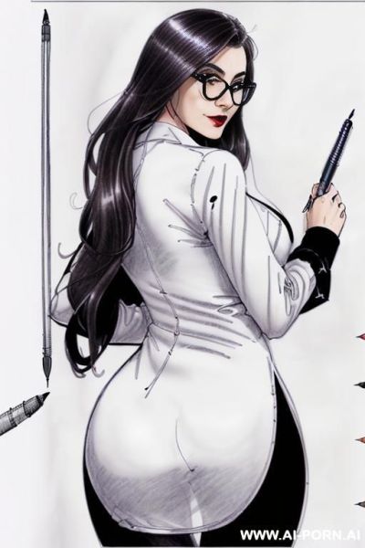 ((((full body shot)))) ((((in two panels))) ((((each panel a different pose sexy)))) ((((image comic-drawing pen style)))) down level shot ass close up ((((landscape office)))) ((((office woman)))) - ai-porn.ai - Italy on pornintellect.com