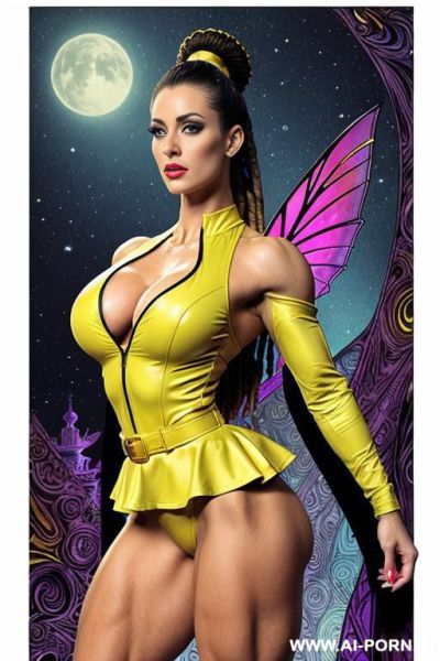 Image comic-drawing vintage style, sci-fi, atompunk, slender body in the sci-fi city, sci-fi yellow jacket, , image comic-drawing vintage style, fantasy arab dress, sci-fi cap, in white background, image comic-drawing vintage style - ai-porn.ai on pornintellect.com